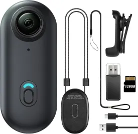 128GB FHD 1080P Mini Body Camera, Wearable Action Body Cam, Thumb Size Hands Free Recording Body Worn Camera, Premium Portable Camcorder Mount Anywhere for Work, Travel, Pet Walking (Black)