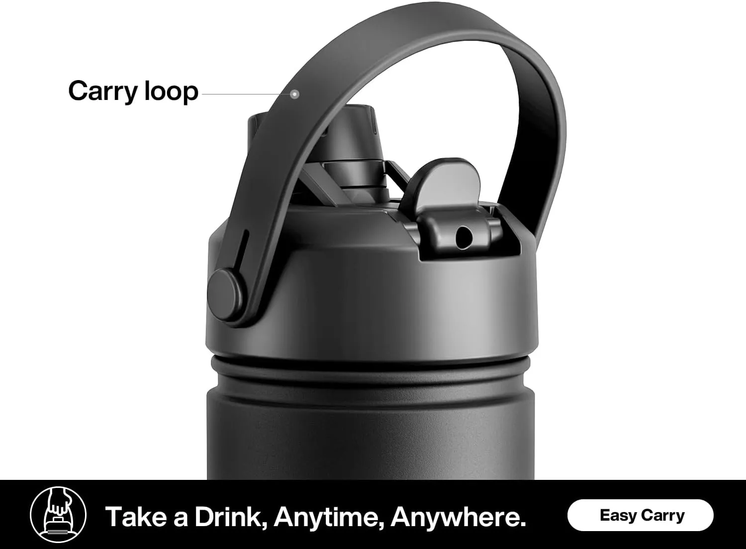 18 oz Insulated Water Bottle with 2-in-1 Straw and Spout Lid, Keep Cold 24H, Leak-Proof, Fits in Car Cup Holder, Stainless Steel Water Bottle for Sports, Travel, and School (Dark Knight)