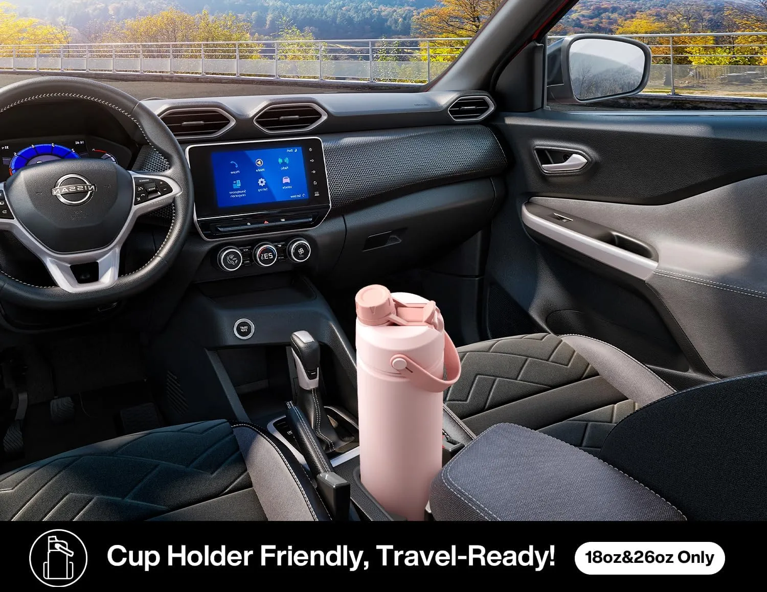 18 oz Insulated Water Bottle with 2-in-1 Straw and Spout Lid, Keep Cold 24H, Leak-Proof, Fits in Car Cup Holder, Stainless Steel Water Bottle for Sports, Travel, and School (Dark Knight)
