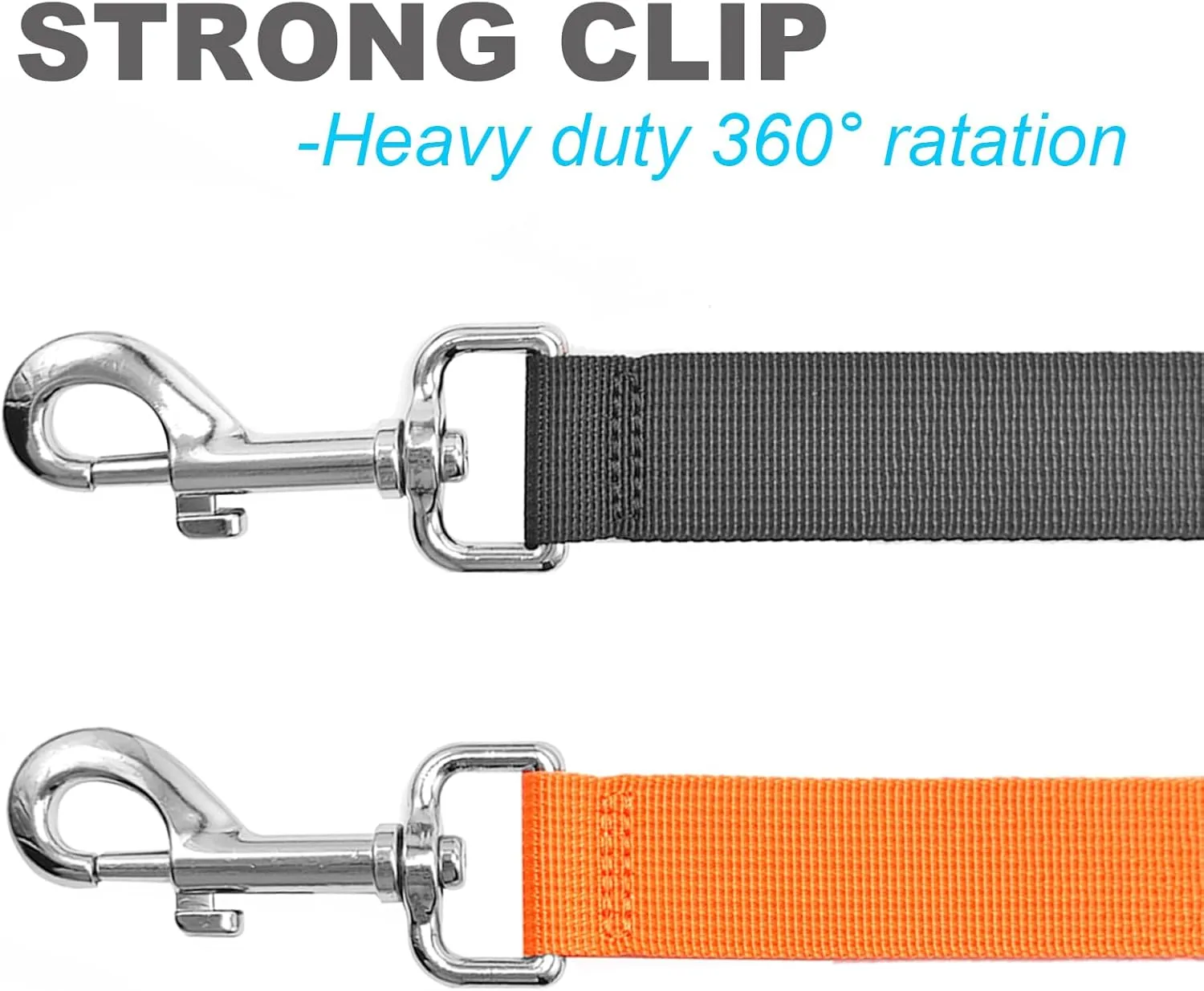 2 Handles Long Dog Leash, 12/20/30/50ft Long Bungee Dog Leashes with Traffic Handle, Shock-Absorbing Elastic Buffer, Double Handles Training Lead (orange-30ft)