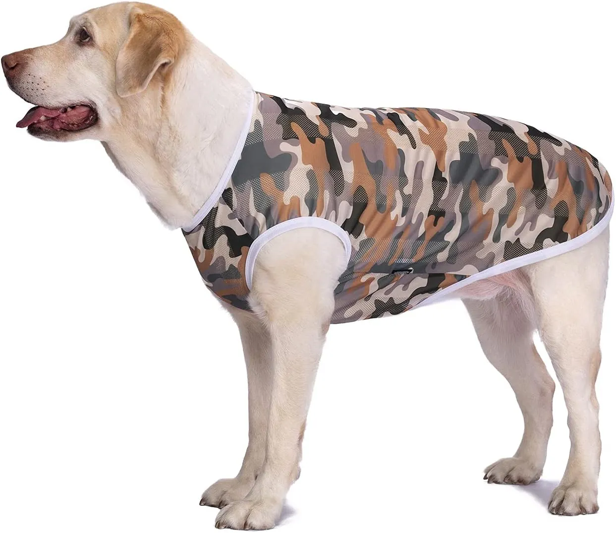 2 Pack Camo Dog Tshirts for Medium Large Dogs, Quick Dry Dog Cooling Vest Shirt T-Shirts Girl Boy,Breathable Stretchy Tank Top Sleeveless Vest Tee Shirt Pet Clothes Apparel