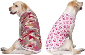 2 Pack Camo Dog Tshirts for Medium Large Dogs, Quick Dry Dog Cooling Vest Shirt T-Shirts Girl Boy,Breathable Stretchy Tank Top Sleeveless Vest Tee Shirt Pet Clothes Apparel