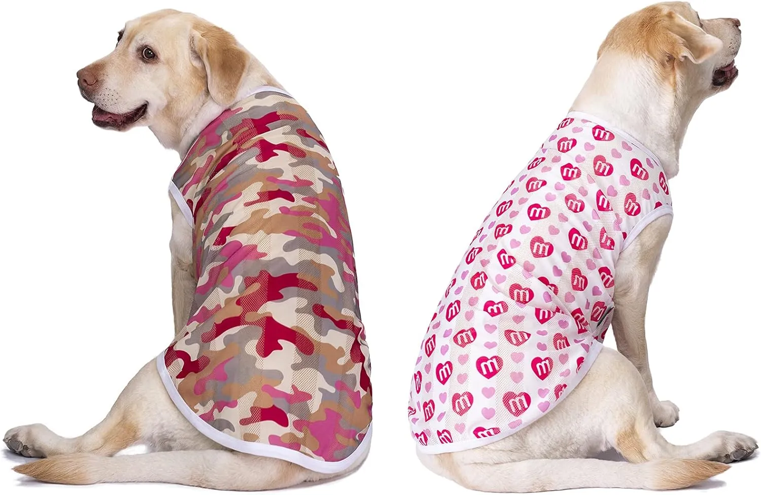 2 Pack Camo Dog Tshirts for Medium Large Dogs, Quick Dry Dog Cooling Vest Shirt T-Shirts Girl Boy,Breathable Stretchy Tank Top Sleeveless Vest Tee Shirt Pet Clothes Apparel