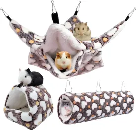 2 Pieces Small Animals Pet Cage Hammock Hanging Tunnel, Guinea Hammock Bed Accessories for Ferret Rat Chincilla