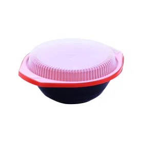 200 Pieces Red & Black Soup Bowl 1000 cc with Lids