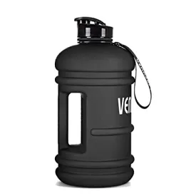 2.2L Water Bottle, Extra Strong Leakproof BPA Free 2.2 Litre Large Water Jug Half Gallon Hydrate Sturdy Ideal for Adults Men Family Sport Gym Fitness Outdoor Cycling Bodybuilding 73oz (Black)
