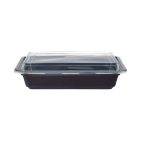 300 Pieces Black Base Rectangular Container 32 Oz Base Only