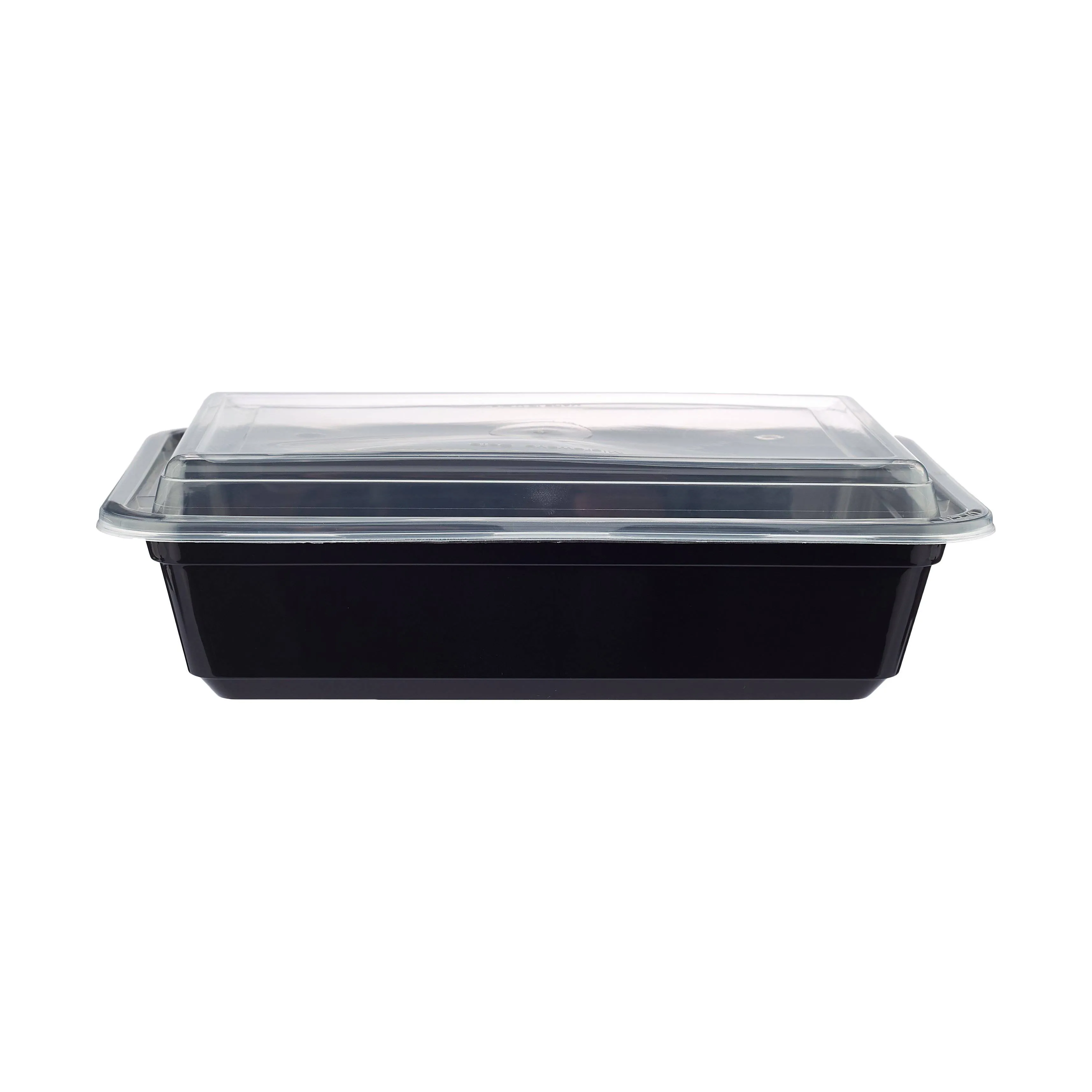 300 Pieces Black Base Rectangular Container 38 Oz Base Only