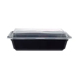 300 Pieces Black Base Rectangular Container 38 Oz Base Only