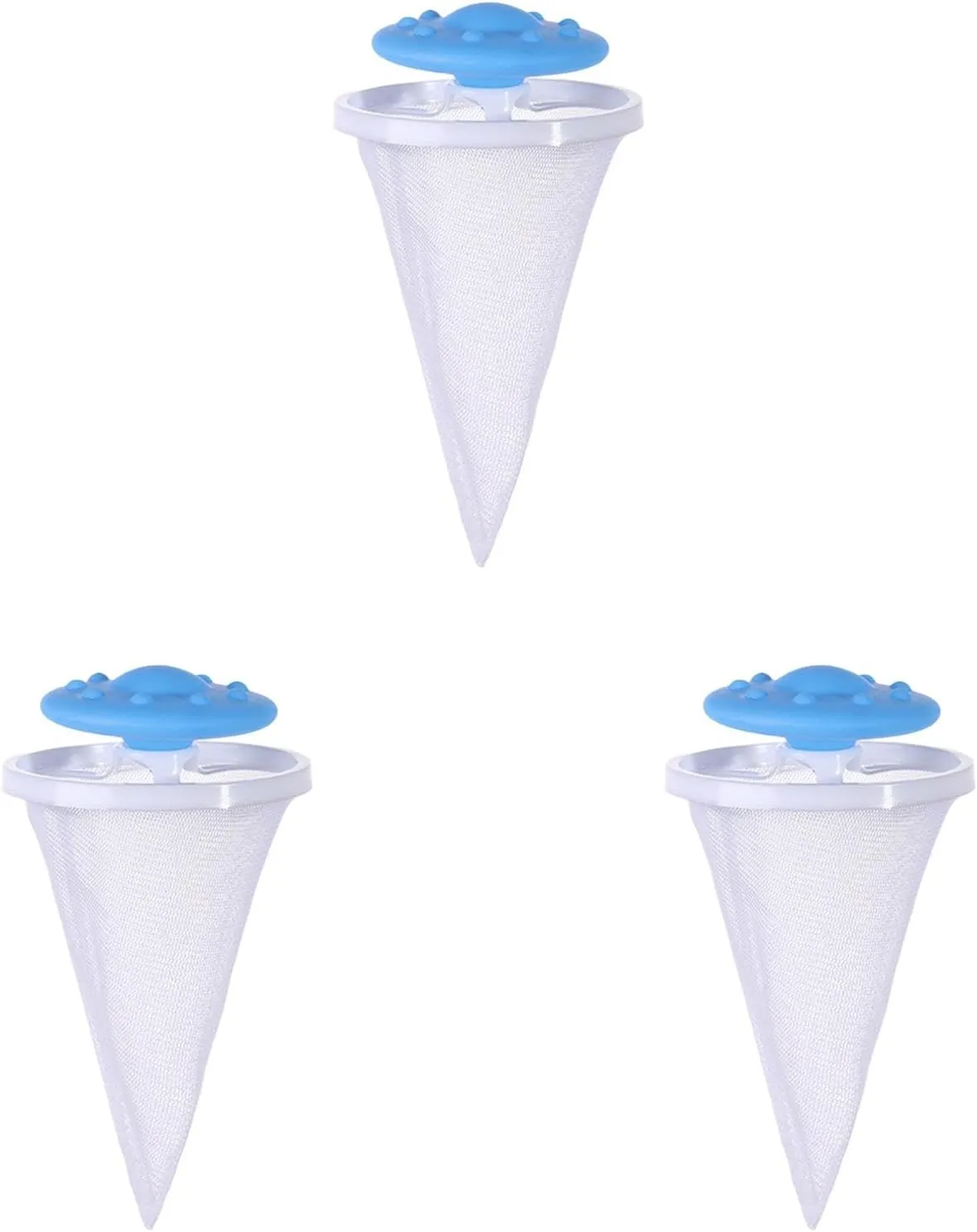3Pcs Floating Hair Filtering Mesh Removal, 2025 Upgrade Lint Catcher for Washing Machine, Reusable Pet Hair Catcher Washer Machine Mesh Bag, Laundry Hair Filter Cleaning Ball (Blue_3pcs)