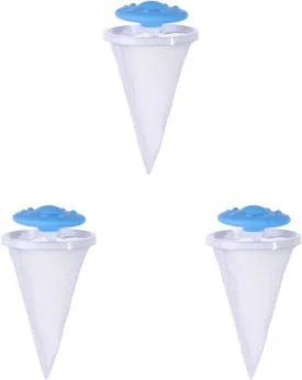 3Pcs Floating Hair Filtering Mesh Removal, 2025 Upgrade Lint Catcher for Washing Machine, Reusable Pet Hair Catcher Washer Machine Mesh Bag, Laundry Hair Filter Cleaning Ball (Blue_3pcs)