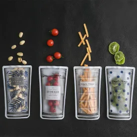 4 Pack 300ml Freezer Bags, Reusable Cup-Shaped Food Storage Bags | Zero Waste Silicone Snack Bags