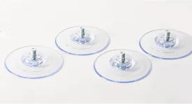 4 Pack Cat Window Perch Suction Cups  Strong Replacement Suction Cups with Screws for Cat Hammock Bed, Clear PVC Pads for Window Seat/Perch, Compatible with Foldable Cordless Hammocks