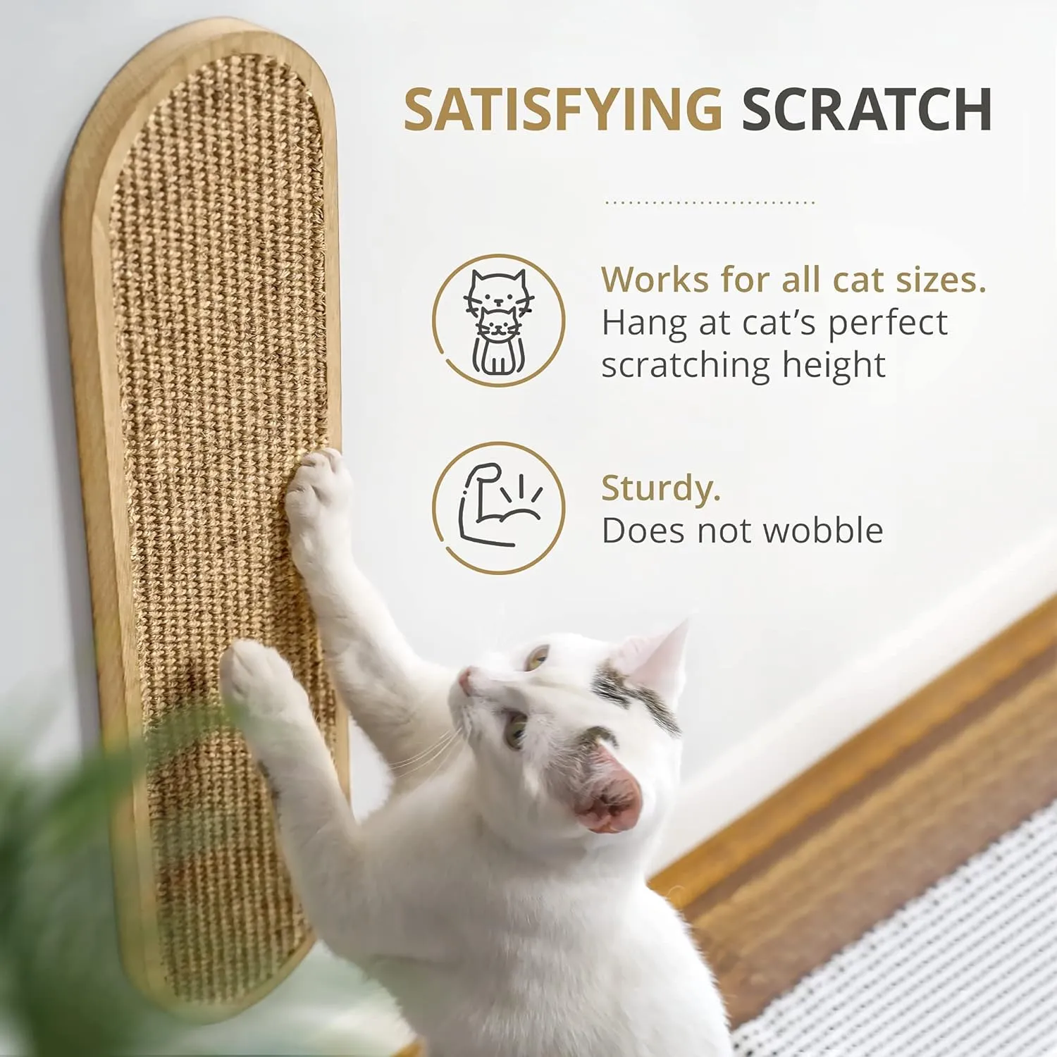 7 Ruby Road Wall Mounted Cat Scratcher - Indoor Vertical Scratching Board for Cats - Scratch Pad Post - Wall Furniture