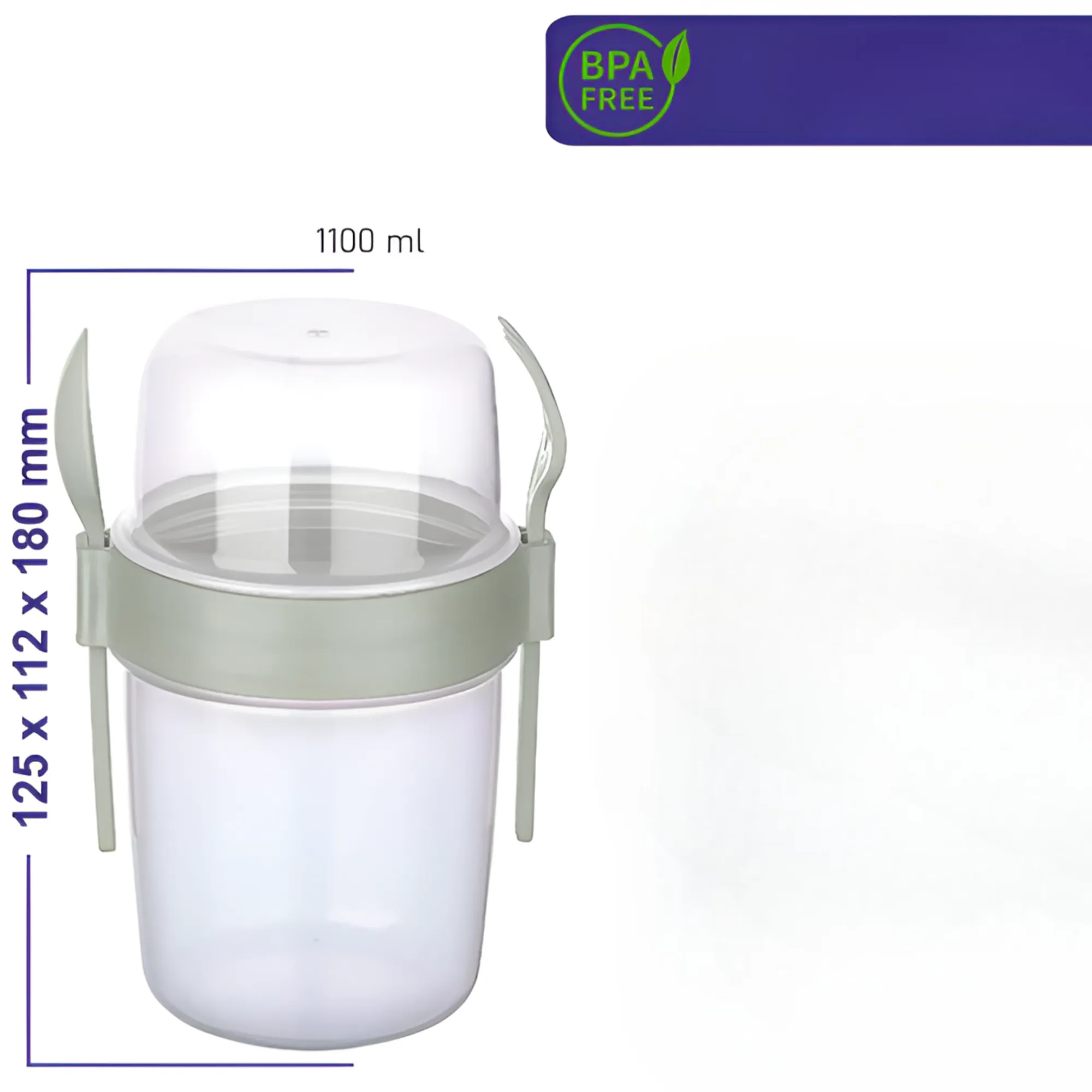 800Ml 2-Layer Sealed Yogurt Cereal Container Set Ap-9452 Green