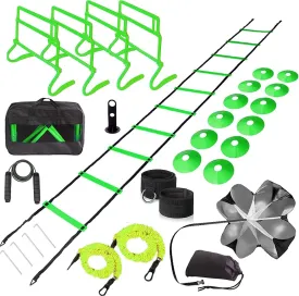 Adjustable Speed Training Hurdles Fitness & Speed Training Equipment with Agility Ladder - Plyometric Fitness & Speed Training  Hurdle/Obstacles for Soccer, Football, Track & Field