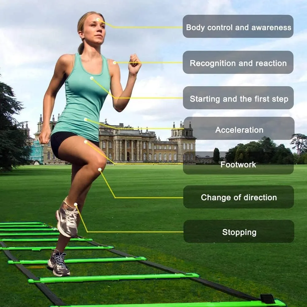 Adjustable Speed Training Hurdles Fitness & Speed Training Equipment with Agility Ladder - Plyometric Fitness & Speed Training  Hurdle/Obstacles for Soccer, Football, Track & Field