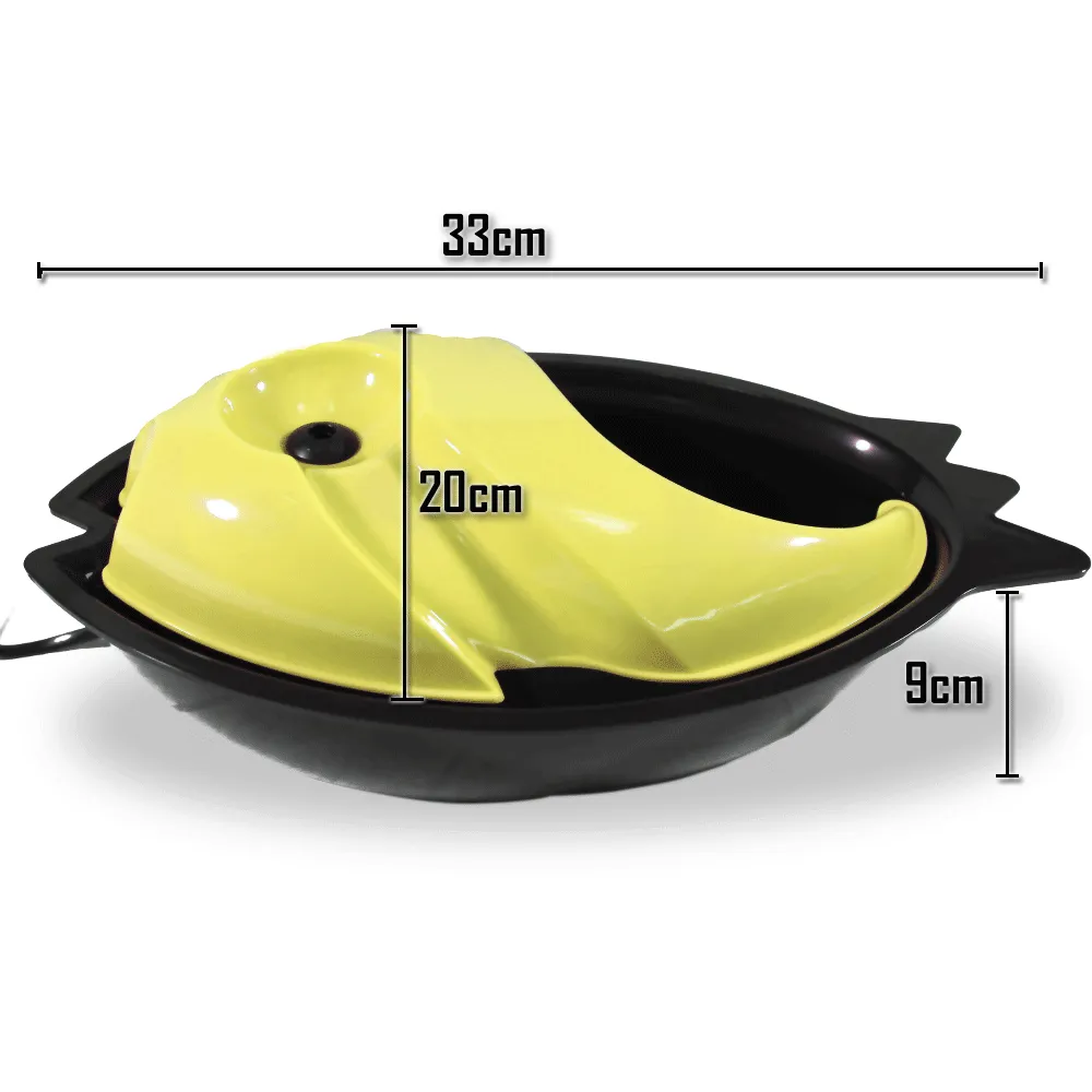 Auto Waterfall Pet Drinking Fountain Bowl - yellow