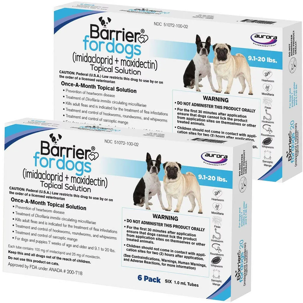 Barrier Topical Solution for Dogs, 9.1-20 lbs, (Ice Blue)