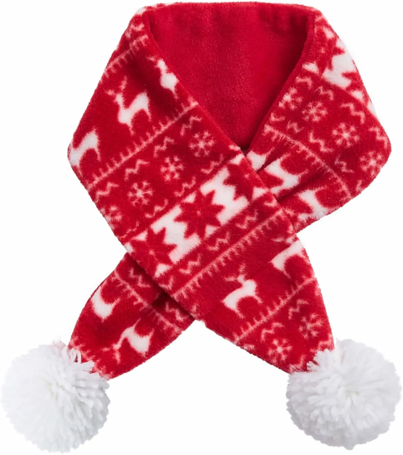 Blueberry Pet Ugly Christmas Holiday Reindeer & Snowflake Dog Scarf, X-Small