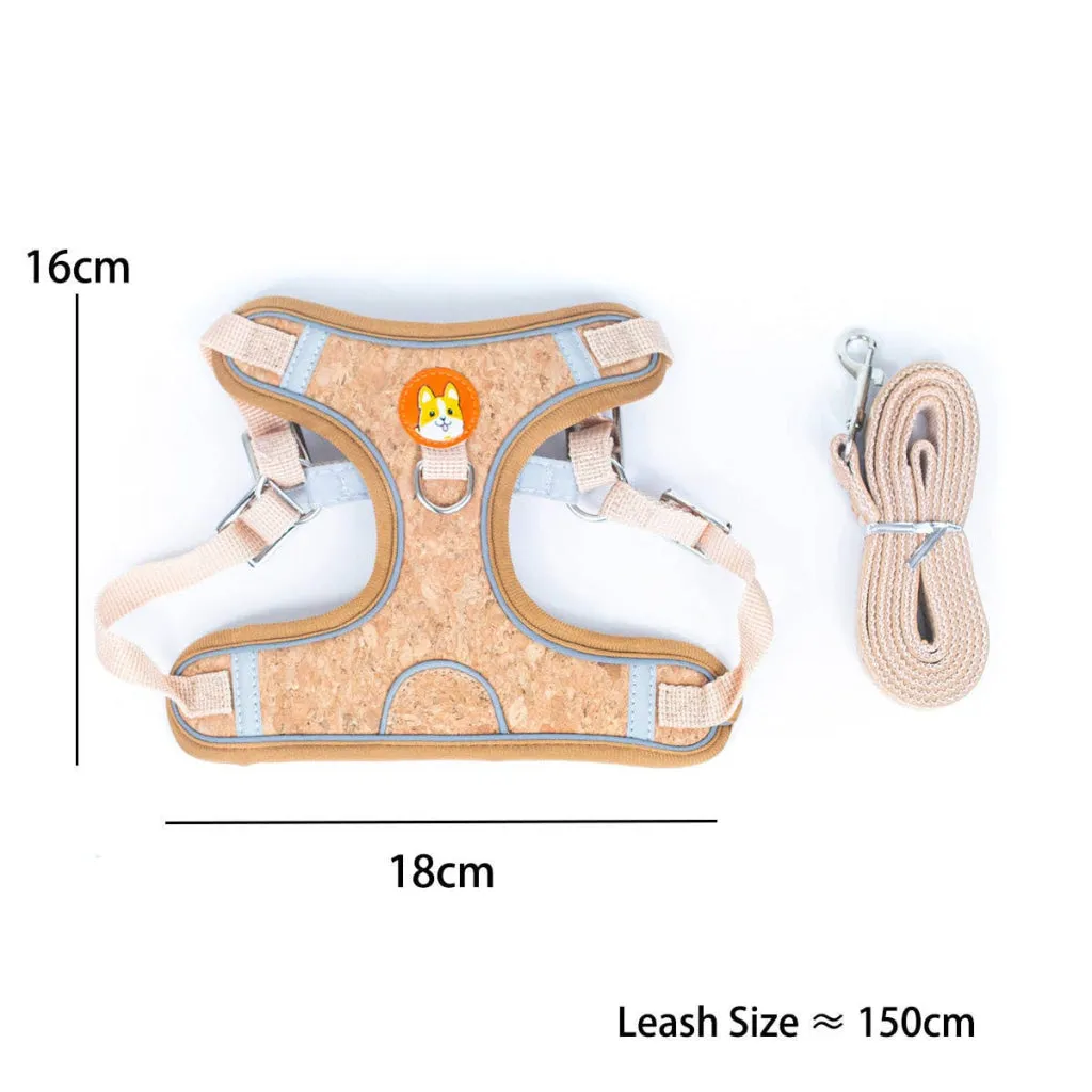 BUY 1 GET 1 FREE: Cork Dog Harness & Leash Set for Small Dogs -Comfortable L-872
