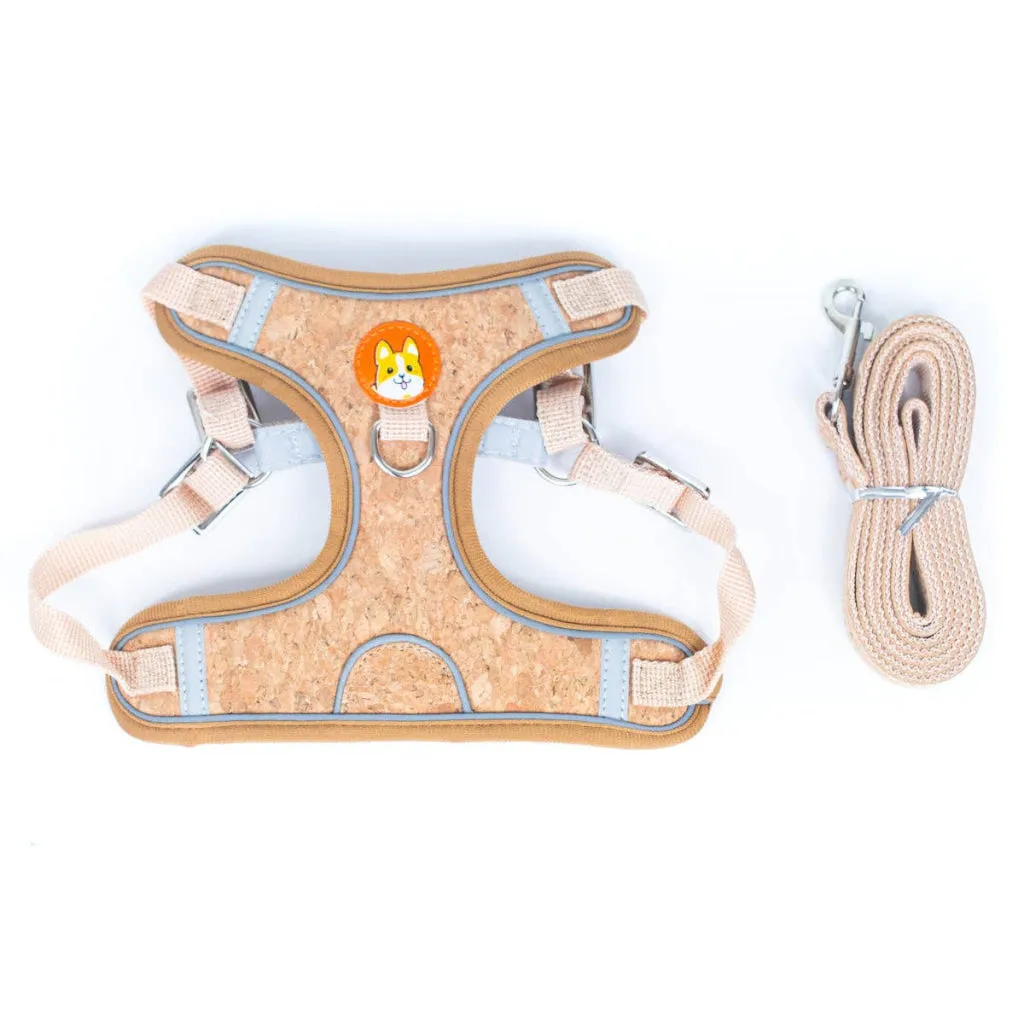 BUY 1 GET 1 FREE: Cork Dog Harness & Leash Set for Small Dogs -Comfortable L-872