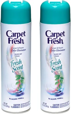 Carpet Fresh No Vacuum Freshener and Deodorizer Spray, Fresh Scent (2 Pack)