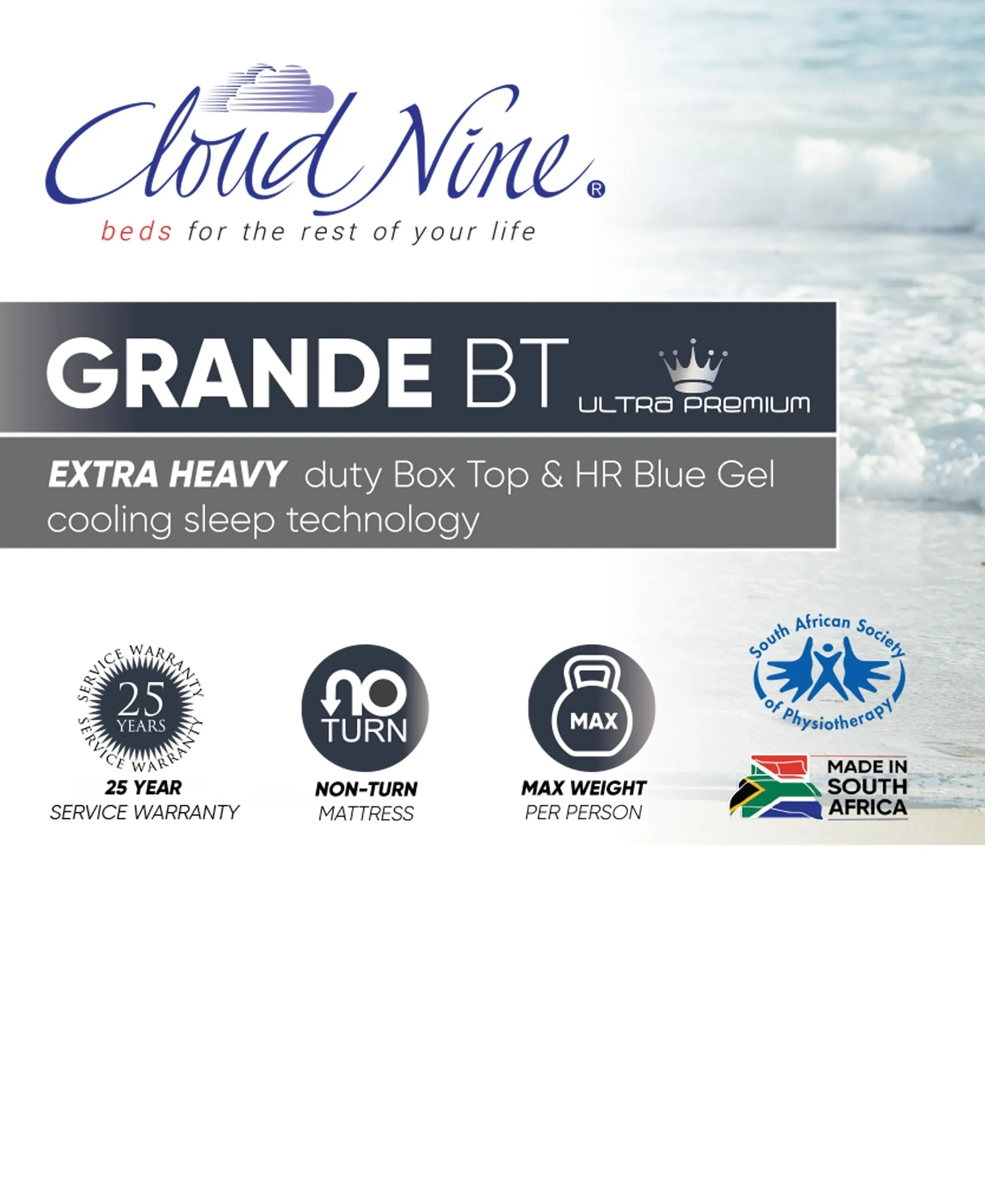 Cloud Nine Grande BT Bed 3/4