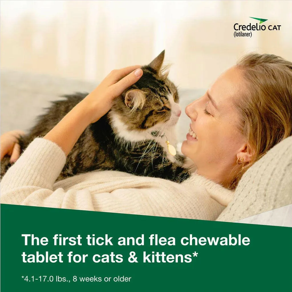 Credelio Chewable Tablets for Cats (Lotilaner), 4.1-17 lbs, (Teal Box)