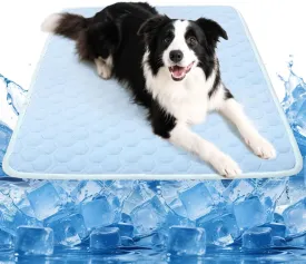 Dog Cooling Mat for Summer Self-Cooling Mat for Dogs & Cats Summer Cooler Outdoor Dog Cool Pad Washable, Portable & Non-Toxic, High-Tech Fabric Cool Bed for Crates, Sofas, Cars (38"x27", Large)