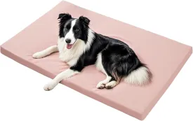 Dog Crate Pad,Waterproof Dog Bed Mat-36"x23" Medium Pet Bed,Vegan Leather,Non-Slip Kennel Mat for Dogs,Easy Clean,Orthopedic Support & Cozy Pet Sleeping Mat for Crates,Car,Floor(Light Pink)