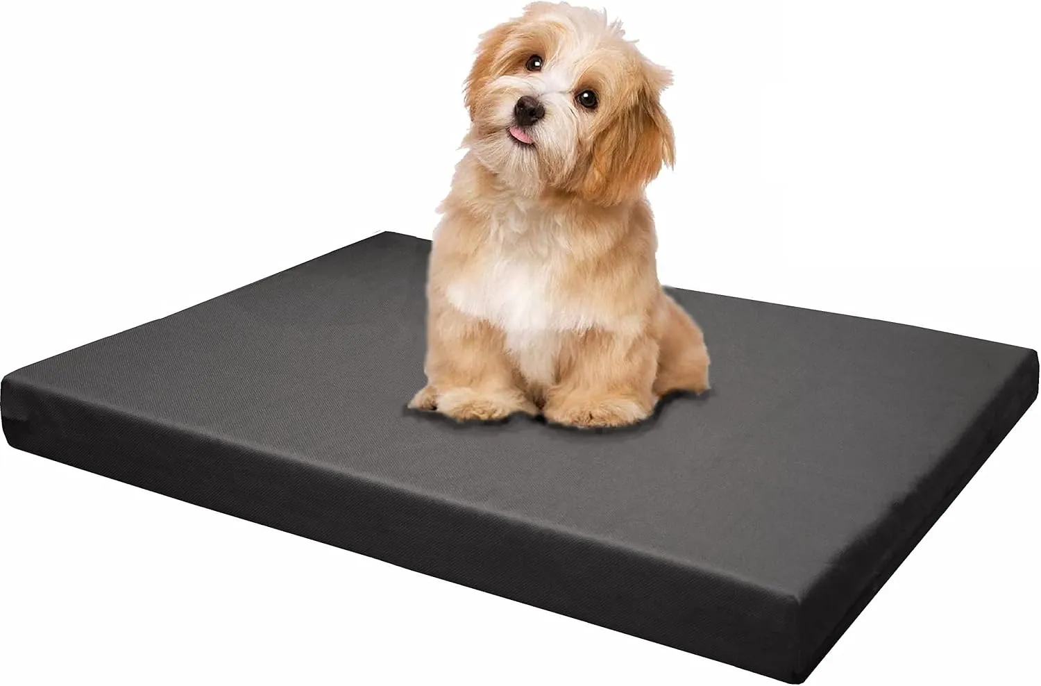 Dogbed4less Memory Foam Platform Dog Bed, Crate Mattress for Orthopedic Joint Relief with Waterproof Removable Cover Small Medium 29X18X3 Space Gray