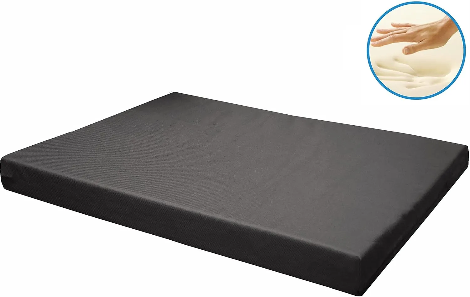 Dogbed4less Memory Foam Platform Dog Bed, Crate Mattress for Orthopedic Joint Relief with Waterproof Removable Cover Small Medium 29X18X3 Space Gray