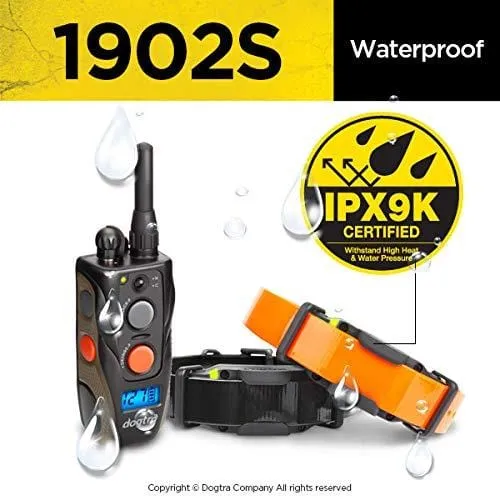 Dogtra 1902S Two Dogs Remote Training Collar - 3/4 Mile Range, Waterproof, Rechargeable, Shock, Vibration - Includes PetsTEK Dog Training Clicker