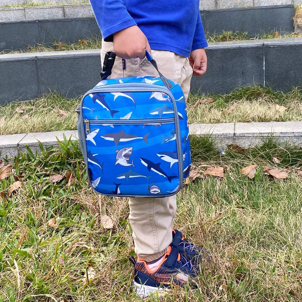 FlowFly Kids Lunch box Insulated Soft Bag Mini Cooler Back to School Thermal Meal Tote Kit for Girls, Boys, Astronaut