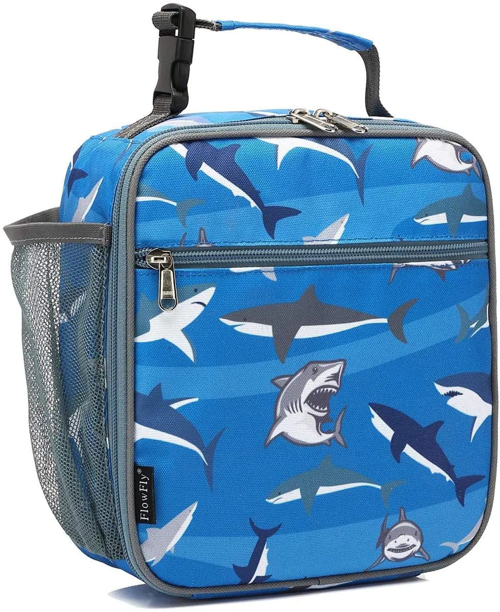 FlowFly Kids Lunch box Insulated Soft Bag Mini Cooler Back to School Thermal Meal Tote Kit for Girls, Boys, Astronaut