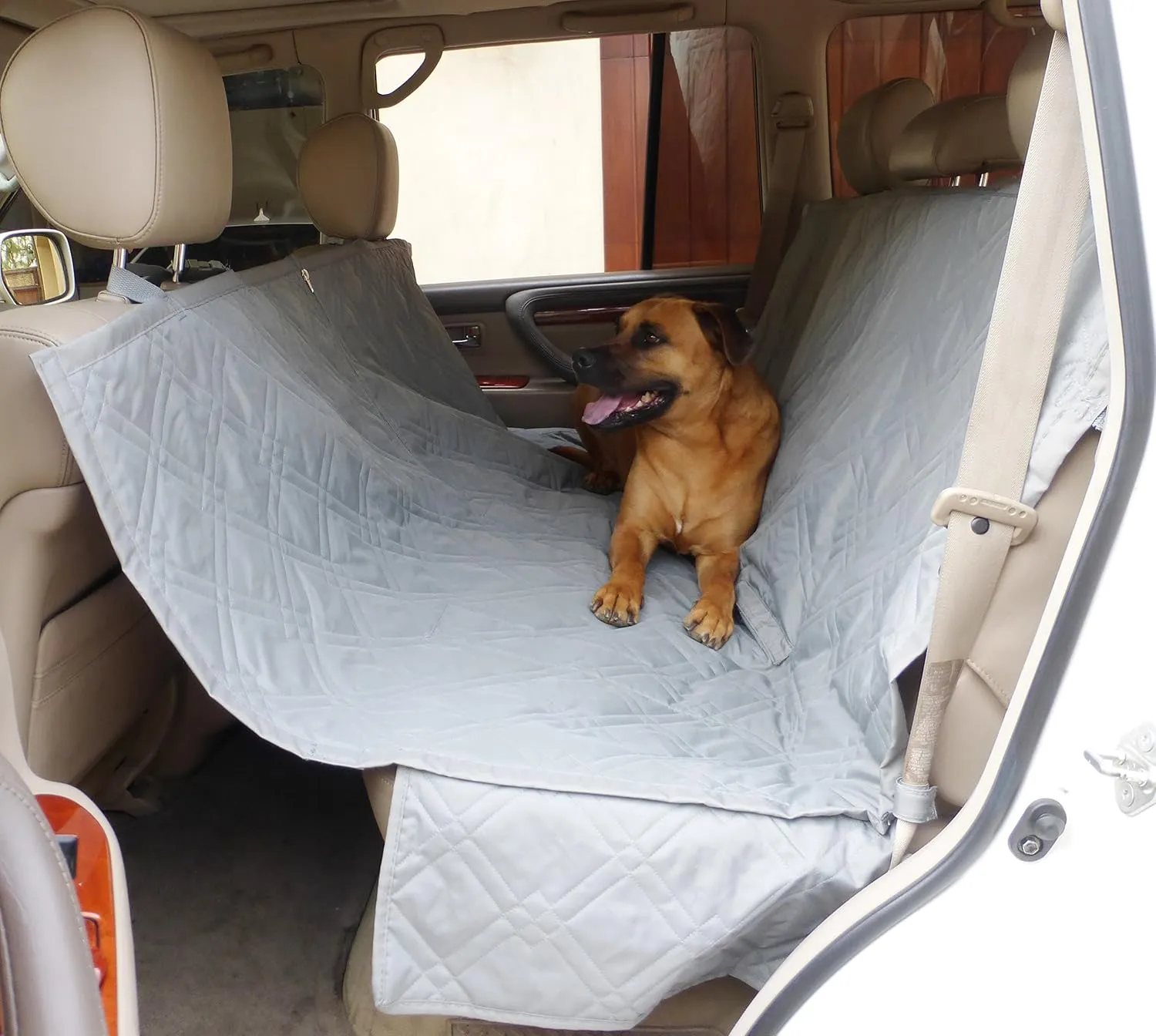Formosa Covers Deluxe Dog Car Seat Hammock Quilted Cover with Non-Slip Backing Best for Cars Trucks and SUVs Make Travel with Your Pet Always an Option - 56" W x 60" L, Grey
