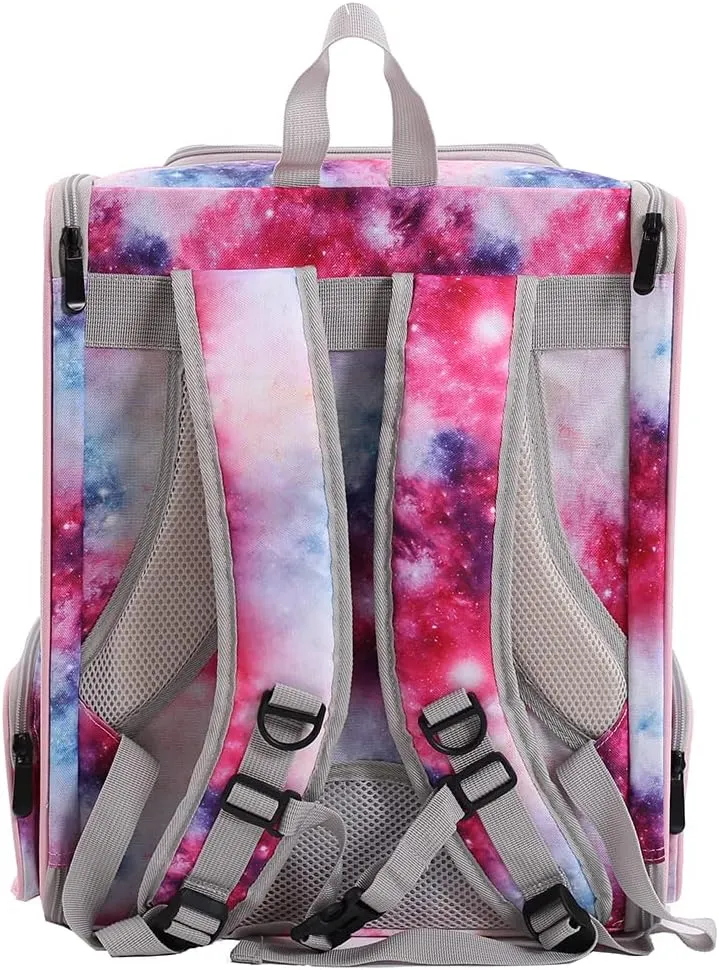 Galaxy Pink Pet Carrier Backpack for Cats and Small Dogs, Backpack for Kitten Bunny Airline Approved Travel Hiking Camping Cat Vet Book Bag (Ventilation)