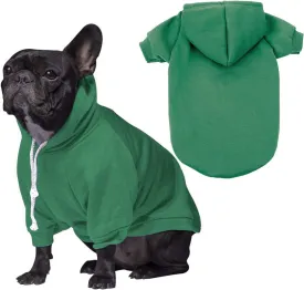 Green Dog Hoodie - Fleece Dog Sweater for Small & Medium Puppies