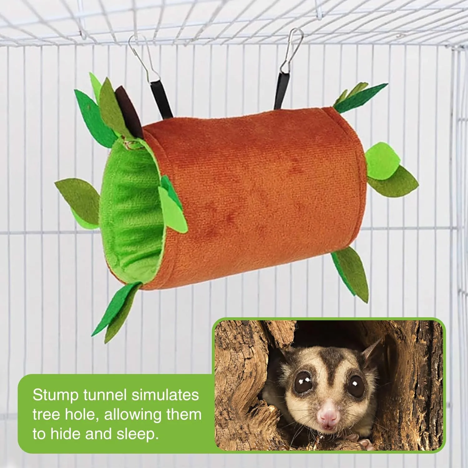 Hamiledyi 5PCS Hamster Hammock Sugar Glider Hammock Set Sugar Glider Cage Accessories Toys Small Animals Hanging Bed Hideout Tunnel Swing Rodent Hammock for Small Hamster Rat Gerbil Sugar Glider