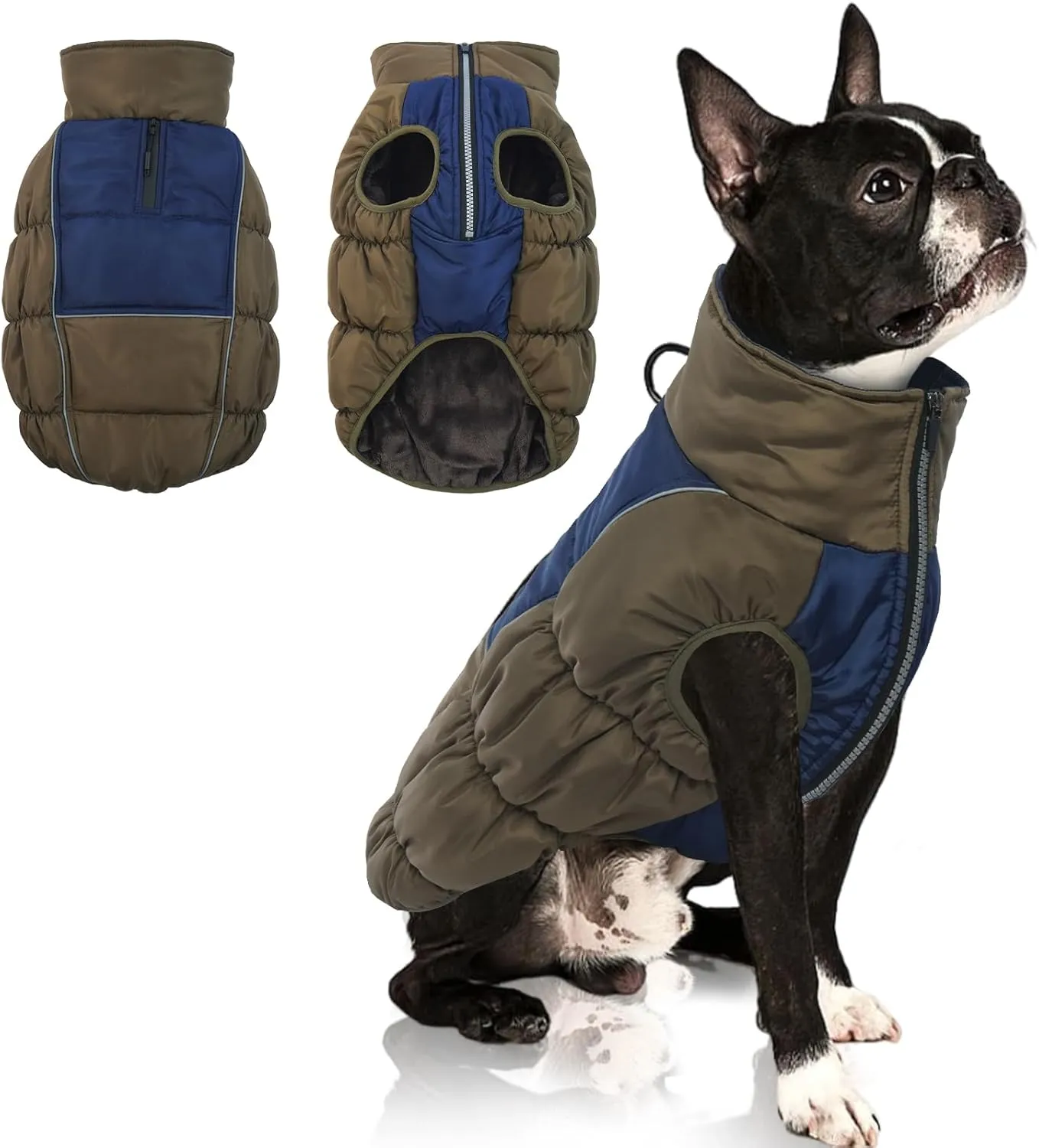 IECOii Medium Dog Coat - Waterproof, Fleece Lined, Reflective, Warm Winter Jacket