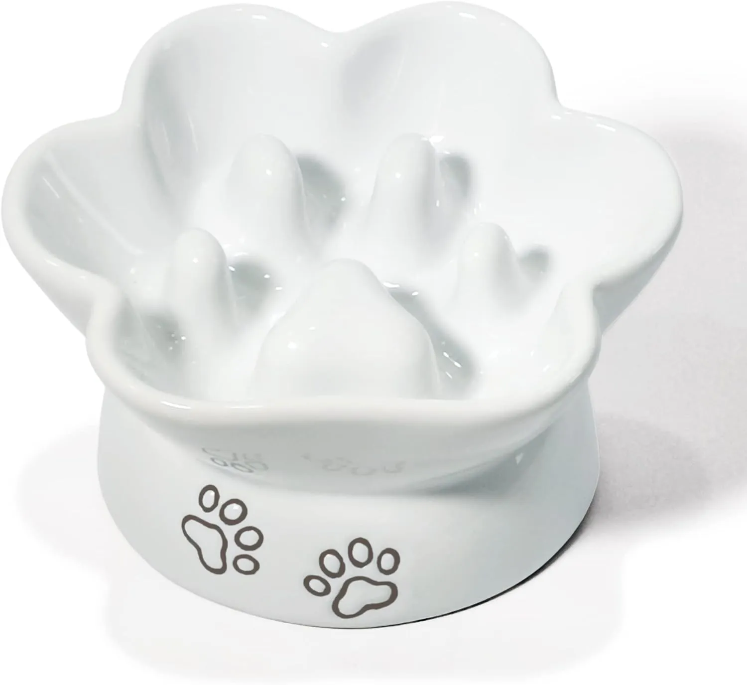Kaiikais Elevated 5 oz Ceramic Tilted Water and Food Bowl for Small Dogs and Cats