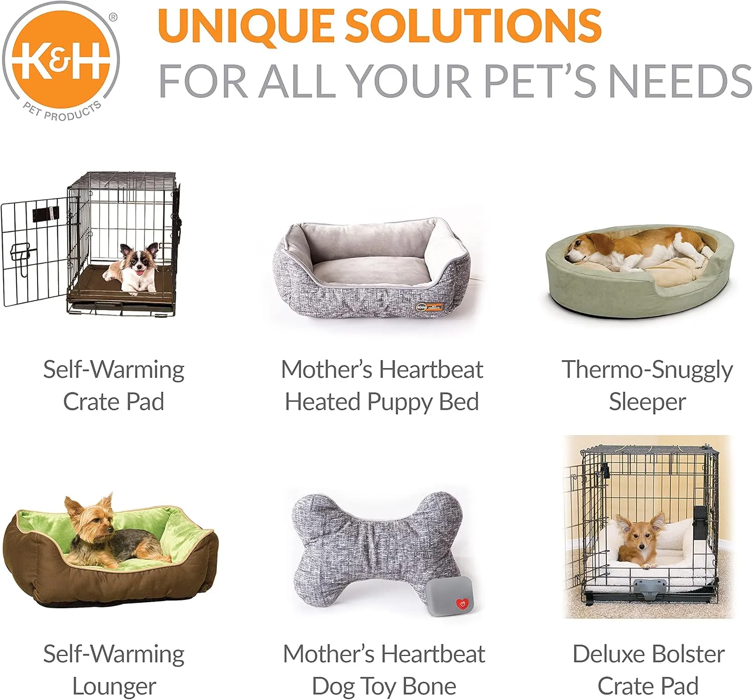 K&H Pet Products Mothers Heartbeat Puppy Crate Pad Water-Resistant Gray Medium/Large Breed Beat 21 X 31 Inches