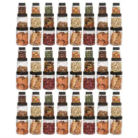 Kuber Industries Set of 24 Plastic Container Set | 1000ml, 500ml, 200ml I PET, Food Grade Plastic, 100% BPA Free | Airtight Container Set for Kitchen Storage |Small to Large, Transparent (Pack Of 3)