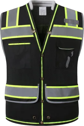 LOHASPRO Safety Vest High Visibility - Mesh Reflective Vest with Pockets for Men & Women - ANSI/ISEA Standards
