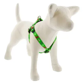 Lupine MicroBatch Step In Dog Harness 3/4" Wide 15-21" Girth Size Happy Holidays Green