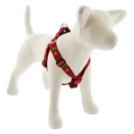 Lupine Step In Dog Harness 1" Wide 24"-38" Girth Happy Holidays Red