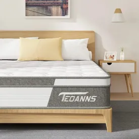 LuxeSleep Hybrid King Mattress - 10 Inch Memory Foam & Pocket Spring