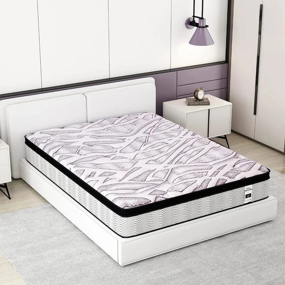 LuxeSleep Hybrid King Mattress - 10 Inch Memory Foam & Pocket Spring