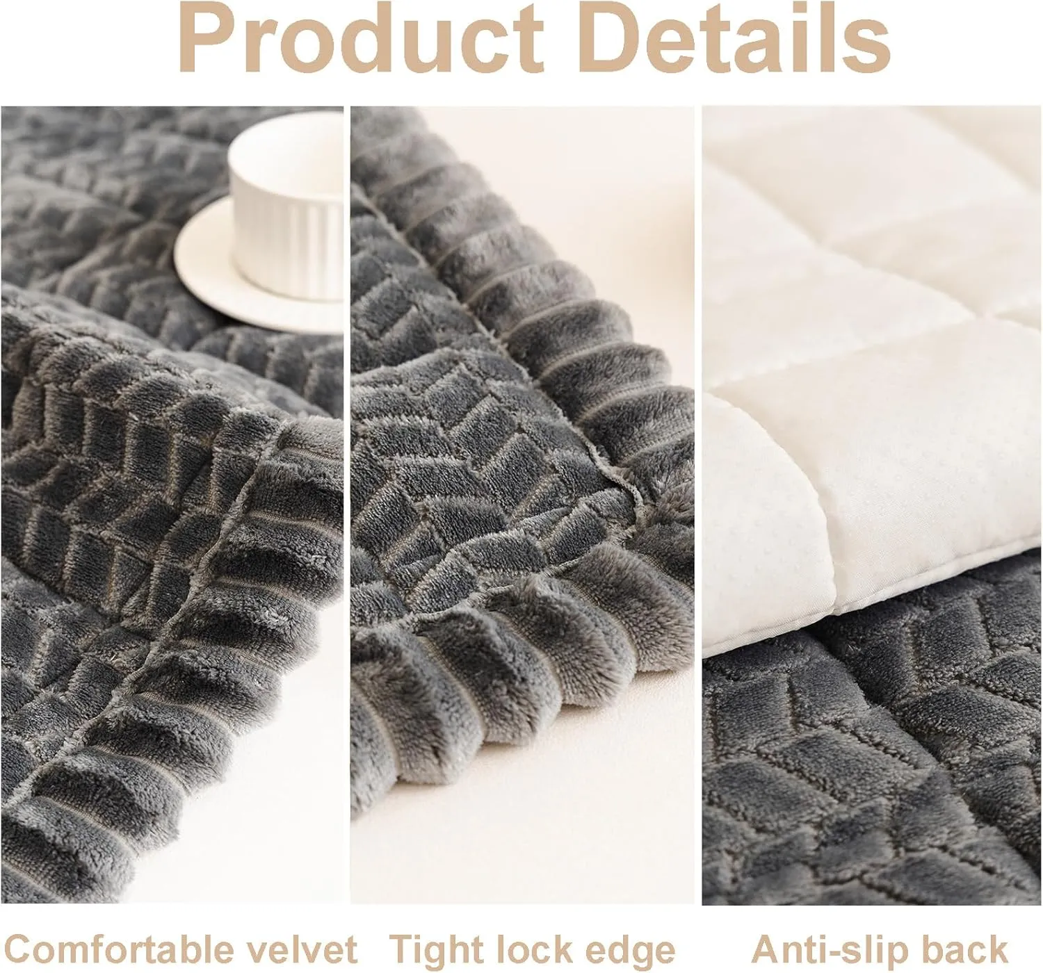 Mivnue Couch Covers for Dogs Washable Pet Sofa Protector Dog Cover Non Slip Couches and Sofas Pets Mats (Dark Grey, 27.6" x 70.9")